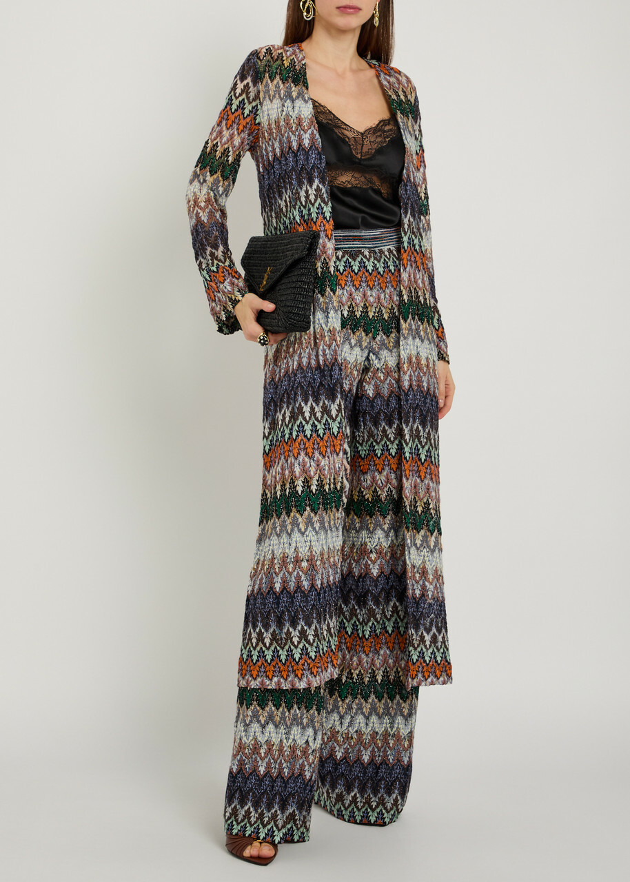 Missoni Chevron Fine-knit Shirt Cardigan Multicoloured