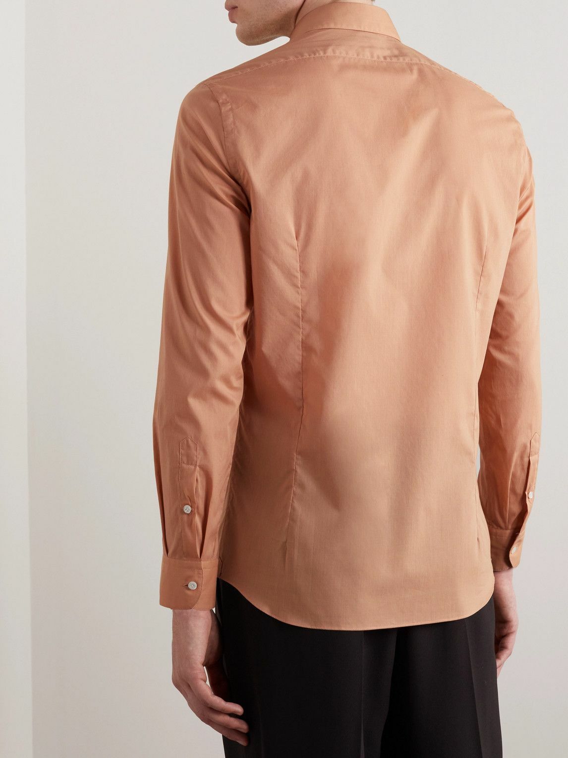 Caruso - Cotton-Poplin Shirt - Orange
