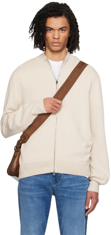 Photo: BOSS Beige Embroidered Sweater