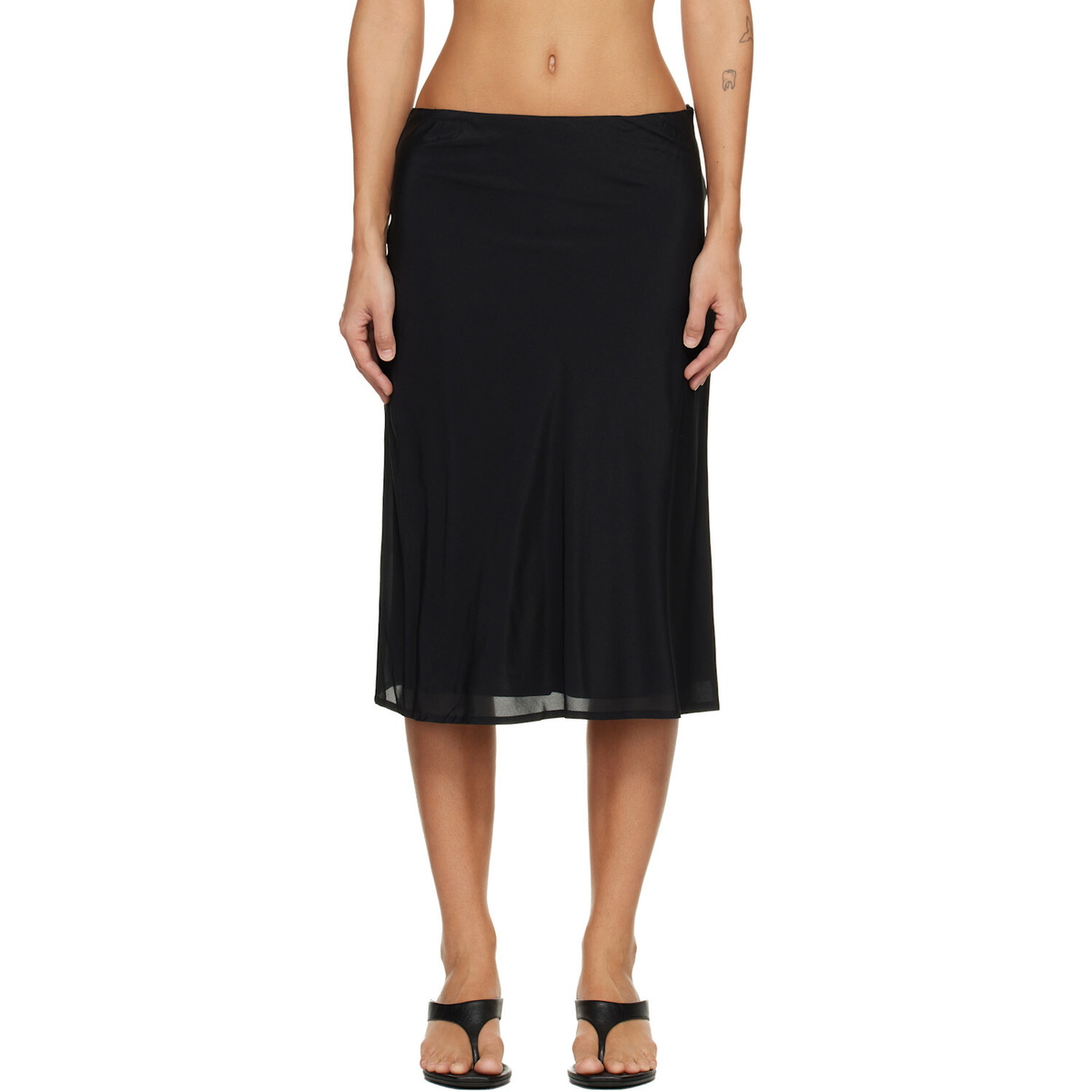 Belle Anna Black Lea Midi Skirt