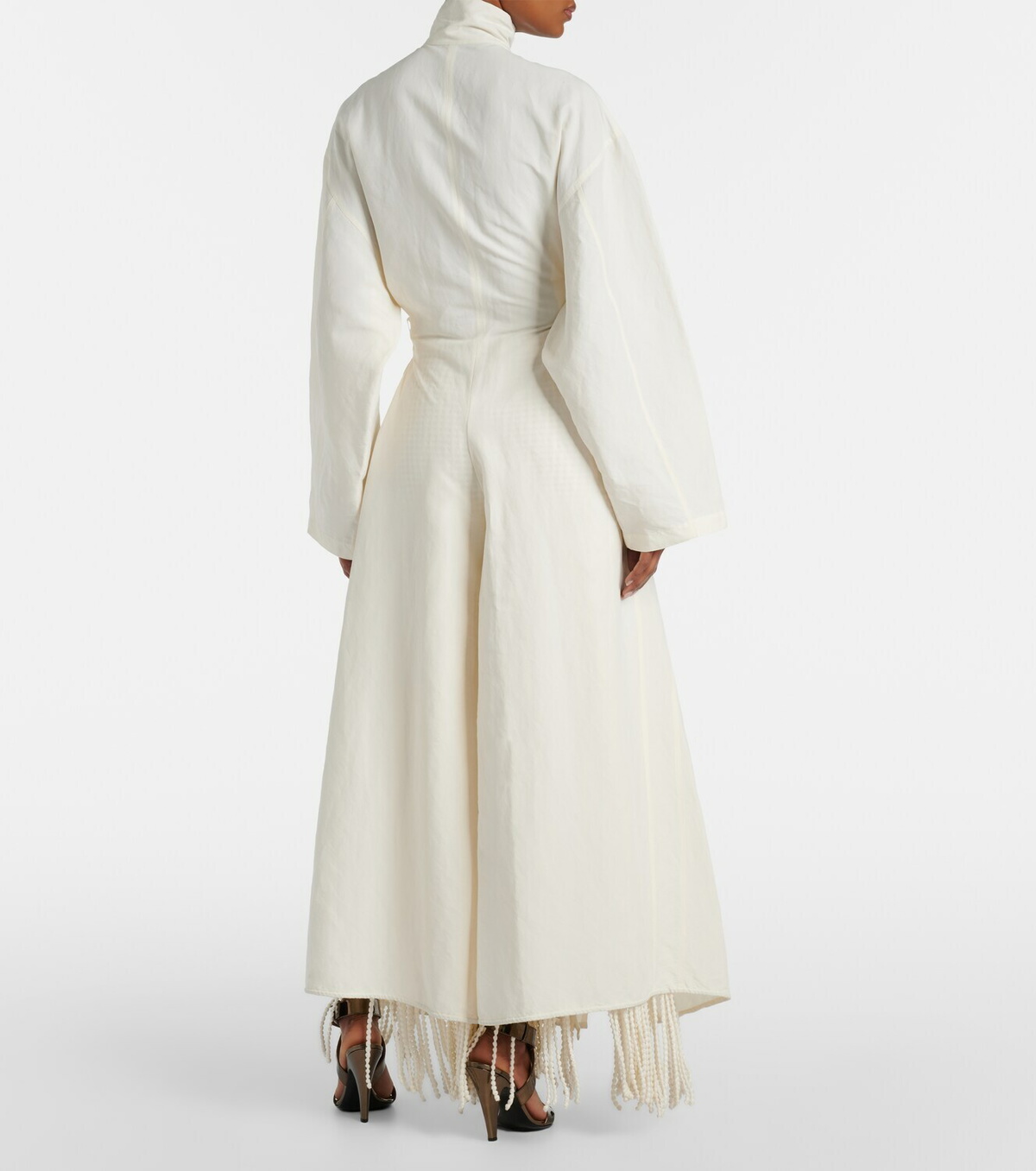 Alaïa Belted ruffled poplin jumpsuit