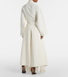 Alaïa Belted ruffled poplin jumpsuit