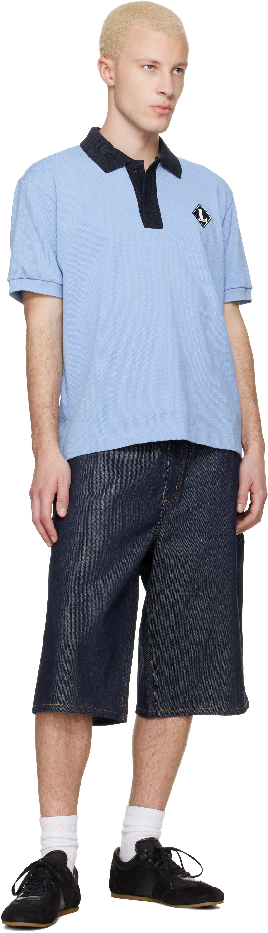 Lacoste Blue 'French Made' Classic Fit Badge Polo