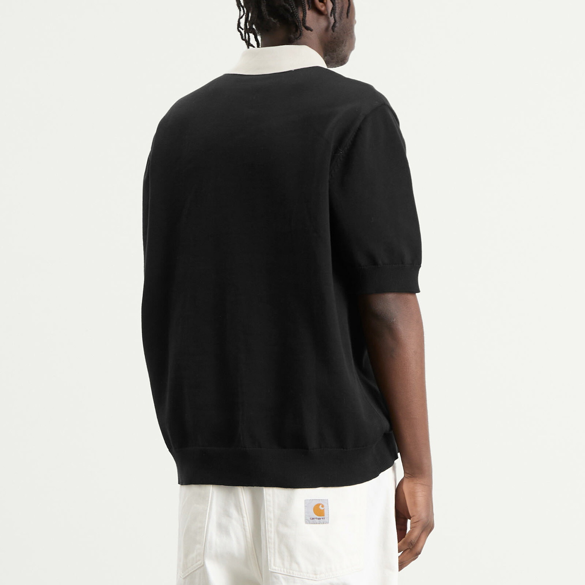 Pawa Speed Sports Men's P-Knit Polo in Black/White