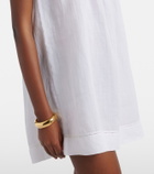 Dôen Almadia lace-trimmed ramie minidress
