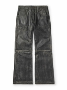 Acne Studios - 2021 Sanding Straight-Leg Panelled Distressed Leather Trousers - Black