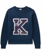 KENZO - Logo-Appliquéd Cotton-Jersey Sweatshirt - Blue