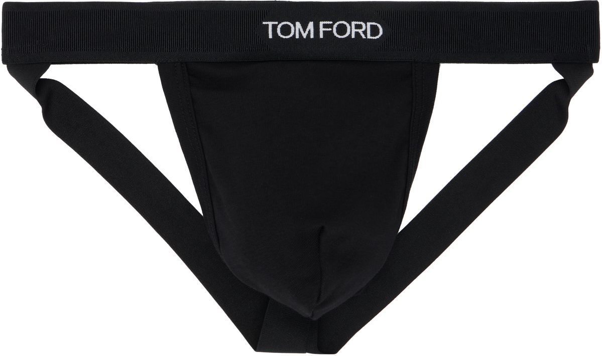 TOM FORD Black Cotton Jock Strap