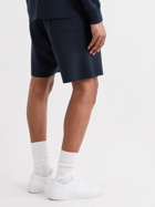 MR P. - Knitted Silk and Cotton-Blend Drawstring Shorts - Blue