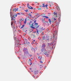 Rixo Menno printed silk top