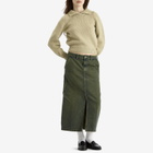 Dickies Women's Midi Denim Carpenter Skirt in Green Tone Fade