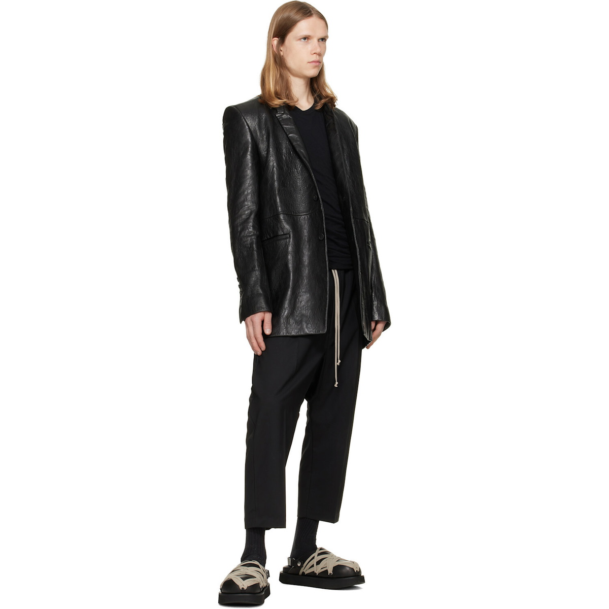 Rick Owens Black Tower Padded Megalace Platform Loafers