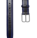Berluti - 3cm Blue Leather Belt - Black