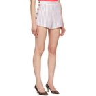 Vivienne Westwood White & Burgundy Elle Button Shorts