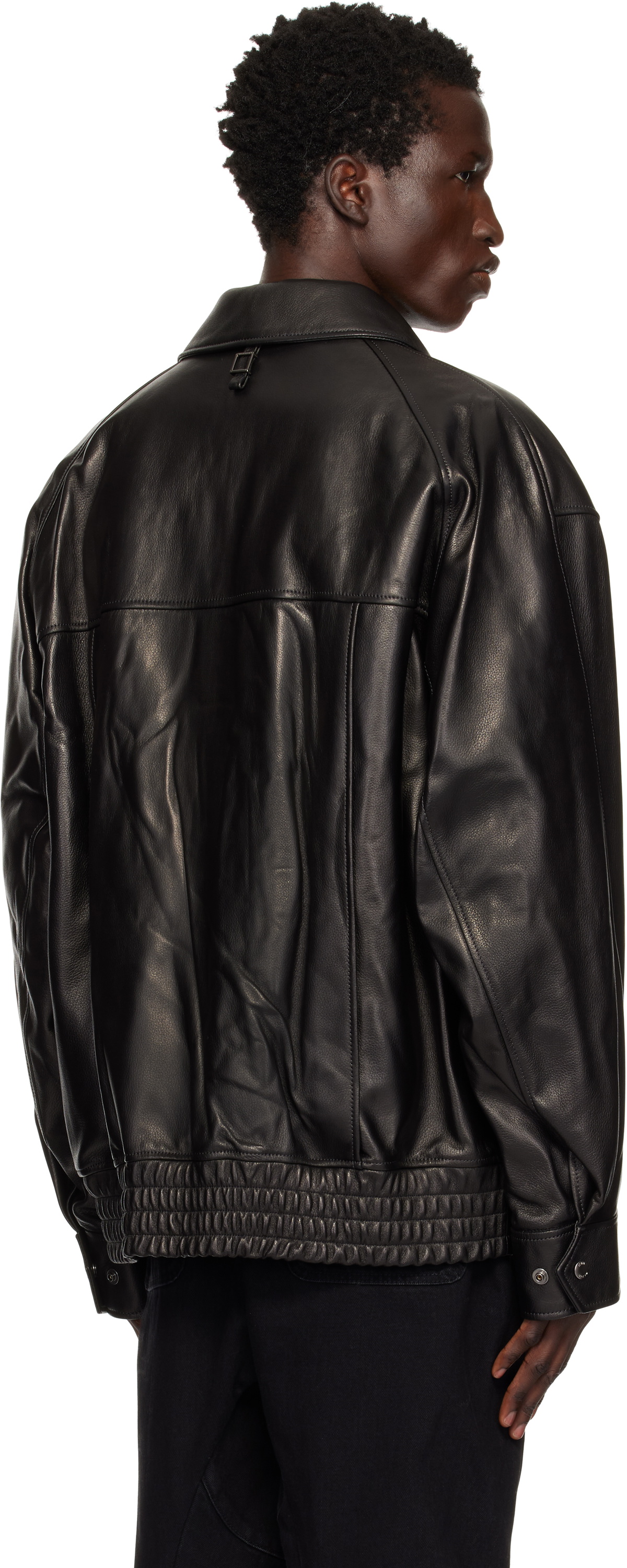 WOOYOUNGMI レザー切替 メルトンジャケット 44 黒 モード Wooyoungmi Black Banding Leather Jacket Wooyoungmi
