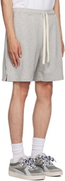 Palm Angels Gray Embroidered Shorts