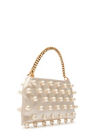 Stella Mccartney Falabella Mini Faux Pearl-embellished Satin Shoulder bag - White - One Size