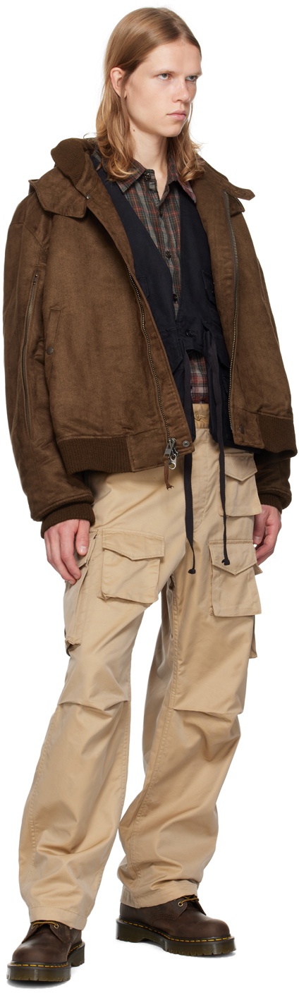 Engineered Garments Brown LL Faux-Suede Bomber Jacket