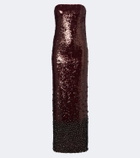 Là Fuori Sequined bustier gown