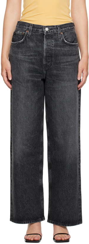 Photo: AGOLDE Gray Low Slung Baggy 30.5 Jeans