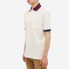 Gucci Men's GRG Collar Polo Shirt in Milk