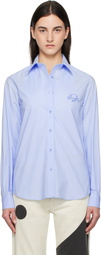 Moschino Blue Laurel Crown Emblem Shirt