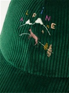 De Bonne Facture - Embroidered Cotton-Corduroy Baseball Cap - Green