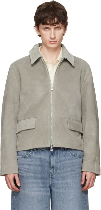 Photo: Won Hundred Gray Denzel Suede Leather Jacket
