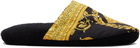 Versace Black 'I Heart Baroque' Slippers