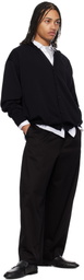 Comme des Garçons Homme Black Cotton V-Neck Cardigan