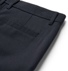 Mr P. - Pleated Wool and Cotton-Blend Twill Trousers - Navy