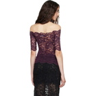 Rabanne Purple Short-Sleeve Layered Lace Top