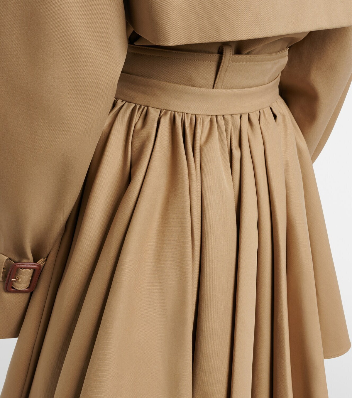 Self-Portrait Gathered cotton miniskirt