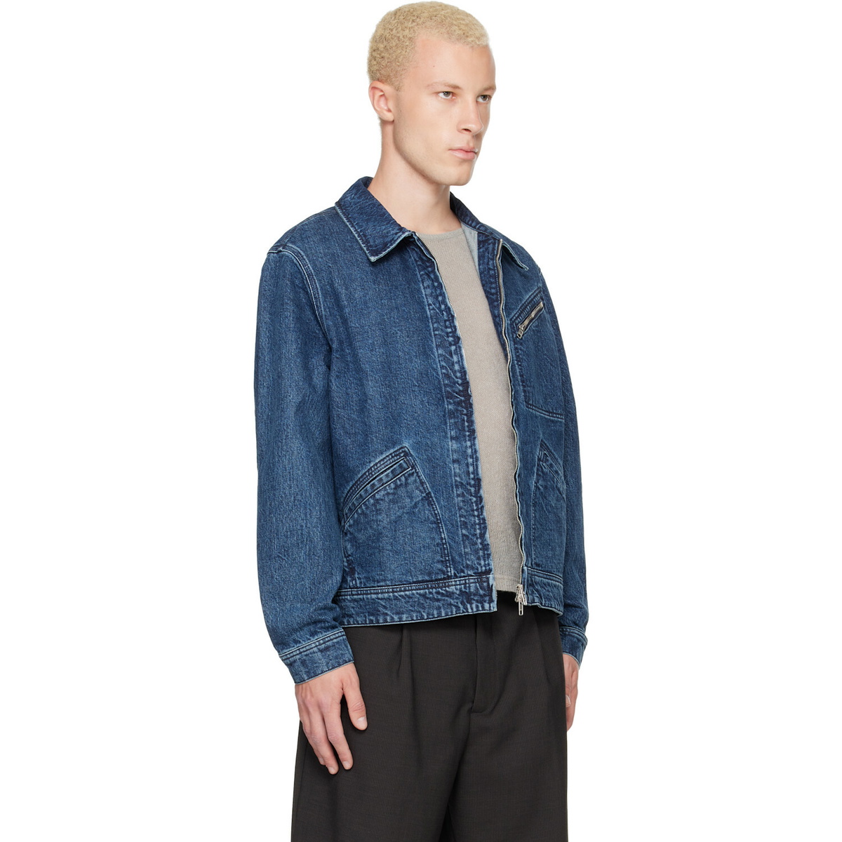 Kenzo Navy Kenzo Paris 'KENZO Signature' Utility Denim Jacket