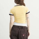 Adidas Women's Layered Cali T-Shirt in Orange Tint/Off White