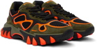 Balmain Khaki & Orange B-East Sneakers