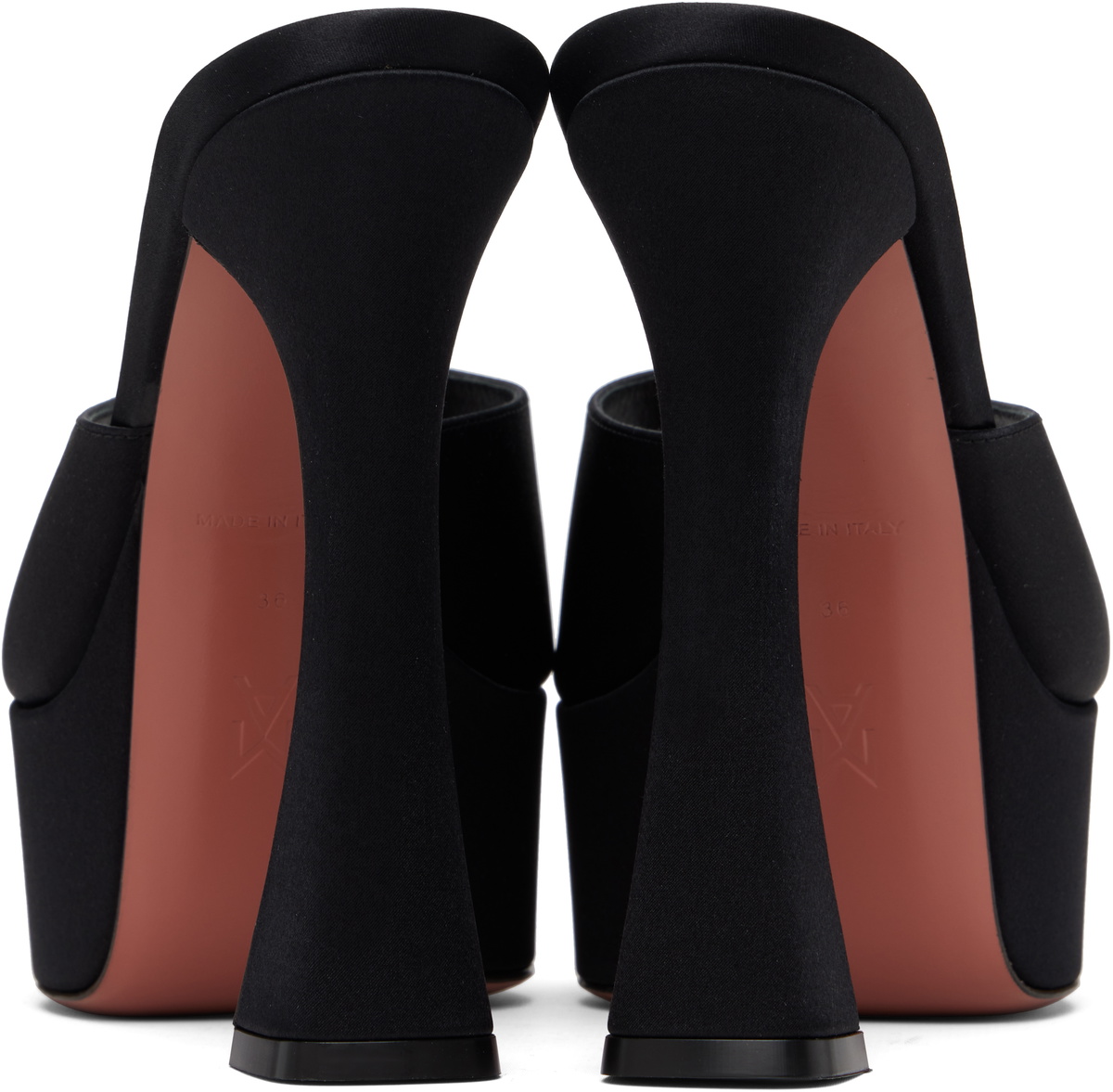 Amina Muaddi Black Dalida Plateau Slipper 140 Heeled Sandals
