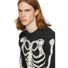 Saint Laurent Grey Skeleton Crewneck Sweater