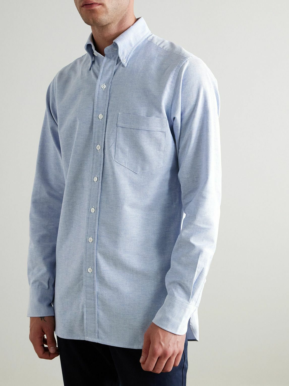 Kingsman - Drake's Button-Down Collar Cotton Oxford Shirt - Blue