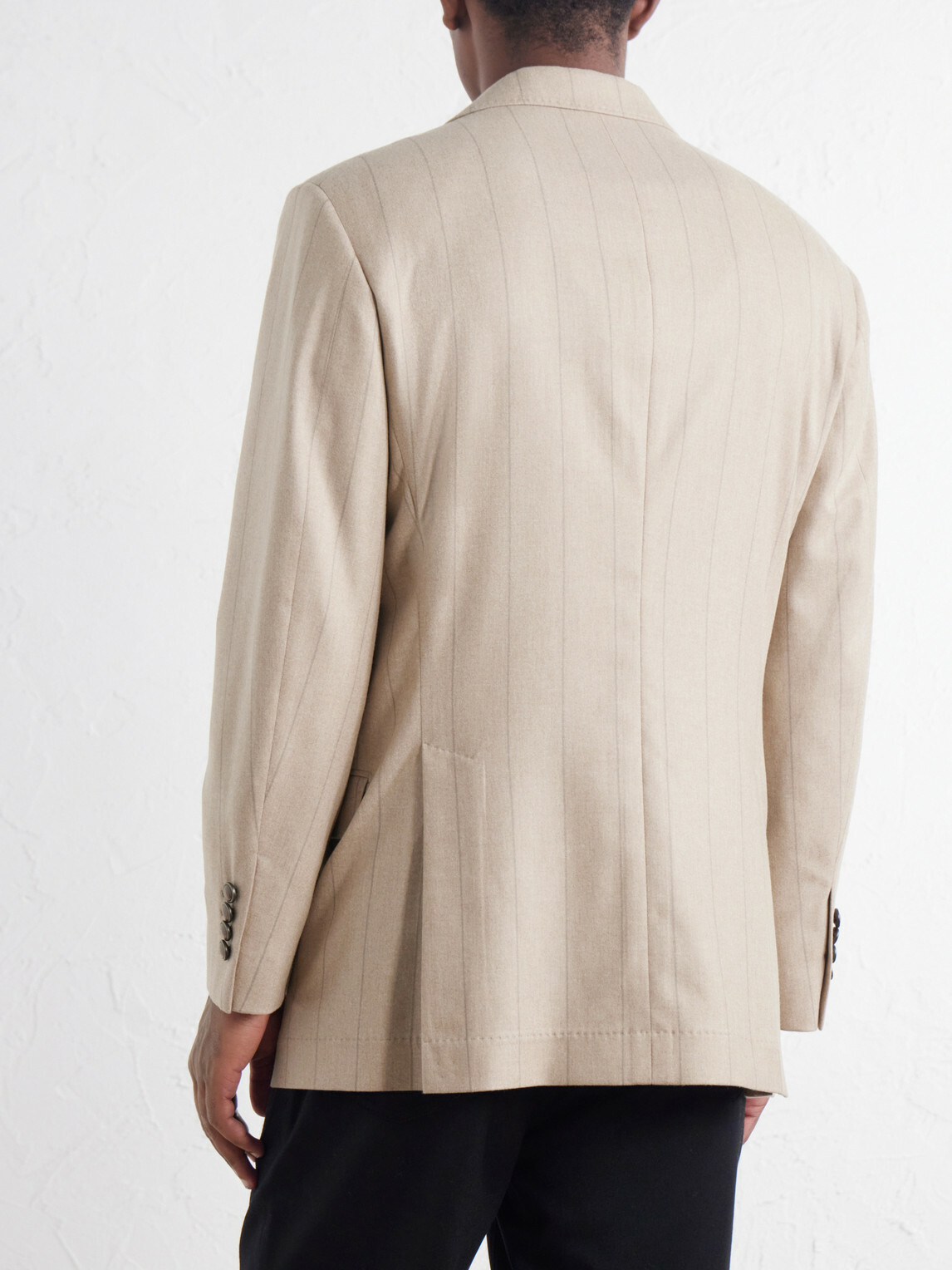 Brunello Cucinelli - Pinstripe Wool, Silk and Cashmere-Blend Flannel Suit Jacket - Brown