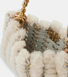 Rabanne Iconic 1969 shearling-trimmed leather shoulder bag
