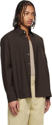 LE17SEPTEMBRE Brown Classic Wool-Blend Shirt