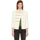 Pierre Balmain White Detailed Double Breasted Blazer