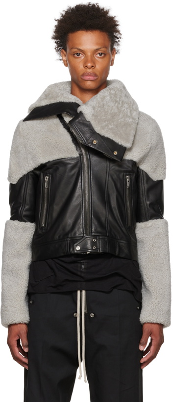 Photo: Rick Owens Black Shearling Leather Jacket