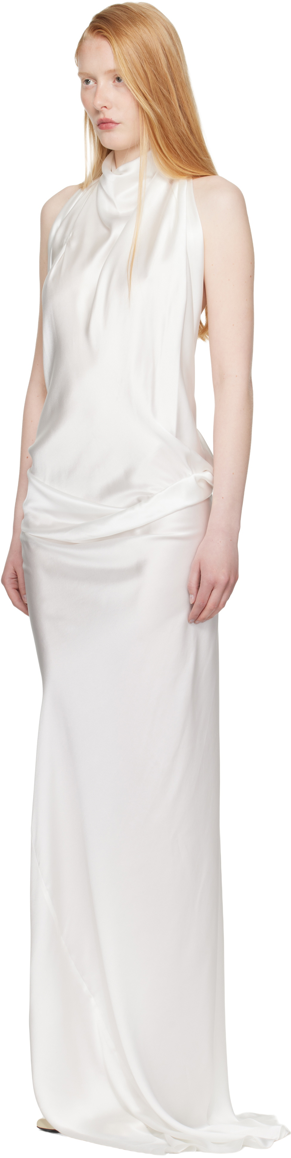 AARON ESH SSENSE Exclusive Bridal Capsule Halter Evening Midi Dress