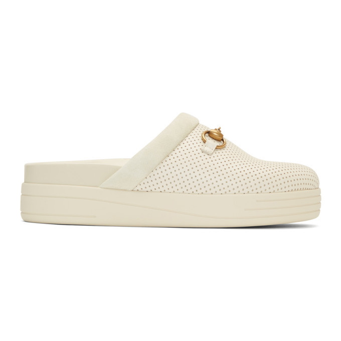 Photo: Gucci Off-White Mallorca Slip-On Loafers