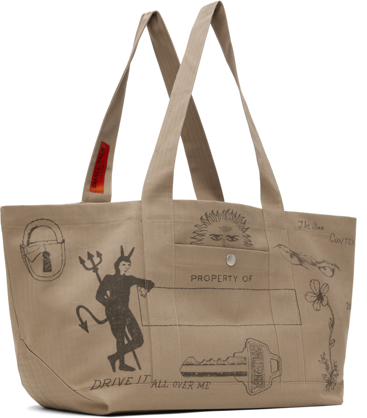 Small Talk Studio SSENSE Exclusive Taupe Hand Drawn Utility Tote