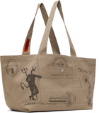 Small Talk Studio SSENSE Exclusive Taupe Hand Drawn Utility Tote