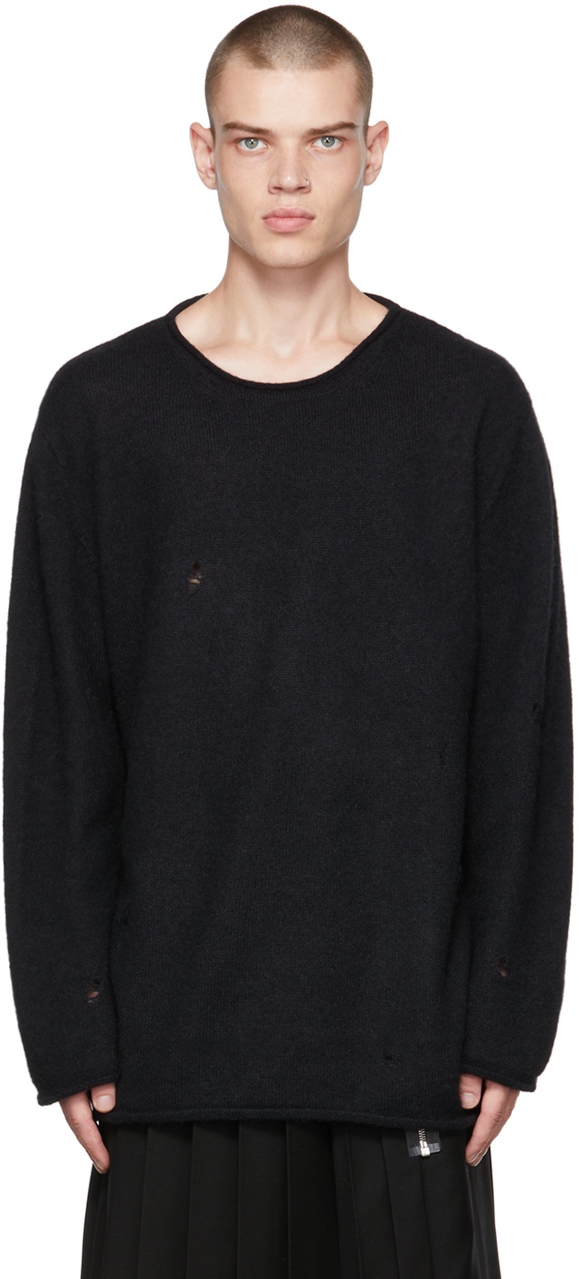 Undercover Black Distressed Sweater Undercover