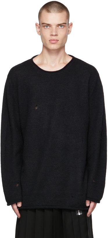 Photo: Undercover Black Distressed Sweater